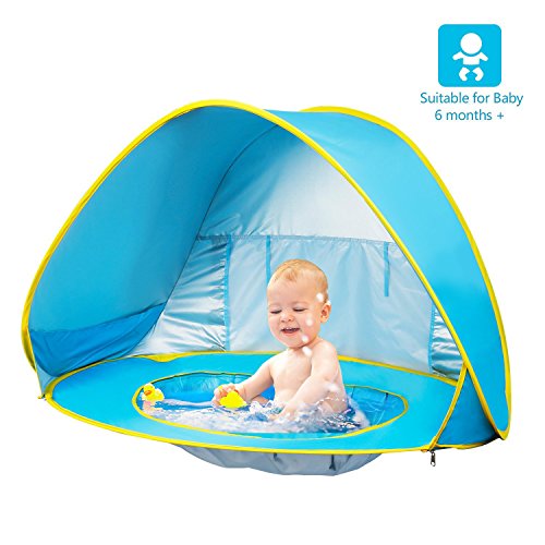 FBSPORT Beach Tent, UV Protection Pop Up Sun Shelter Lightweight Beach Sun Shade Canopy Cabana Beach Tents Fit 2-3 Person (for Baby)