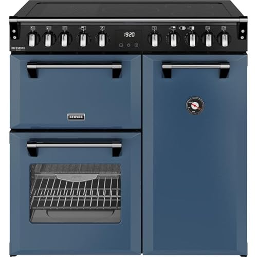 Stoves Richmond DX 90Ei 90cm Electric Range Cooker with Induction Hob - Twilight Blue Finish - A Energy Rating