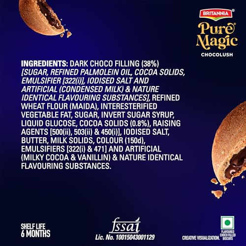 Image of BRITANNIA Pure Magic chocolush delicious choco filled cookie 100g