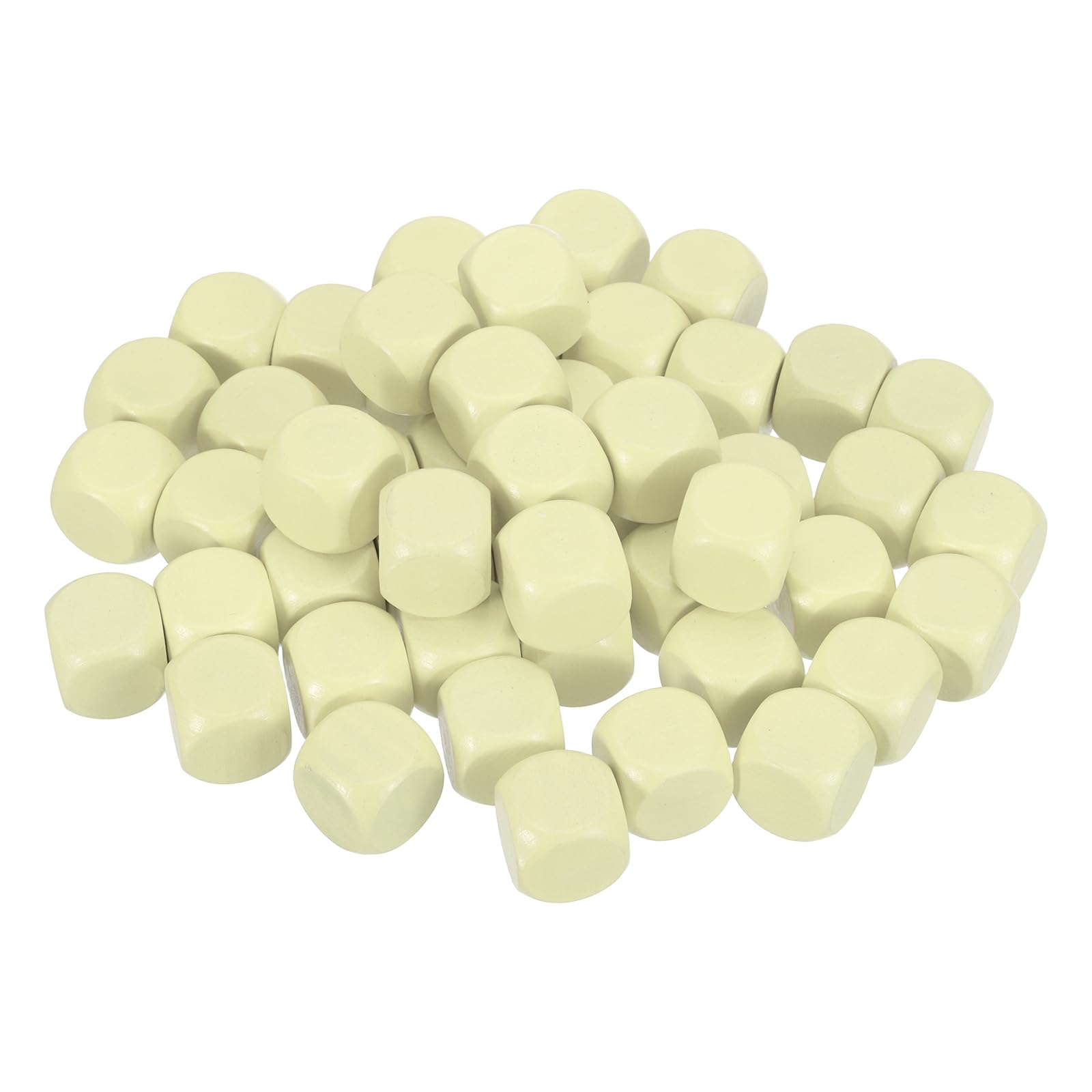 Dés en bois bruts 20mm PATIKIL : lot de 50 cubes à six faces avec coins arrondis pour artisanat