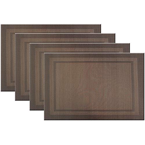 Bright Dream Placemats Easy To Clean Woven Plastic Placemats For Kitchen Placemat Stain Insulation Table Mats Set Of 4 (Coffee) #TOP19
