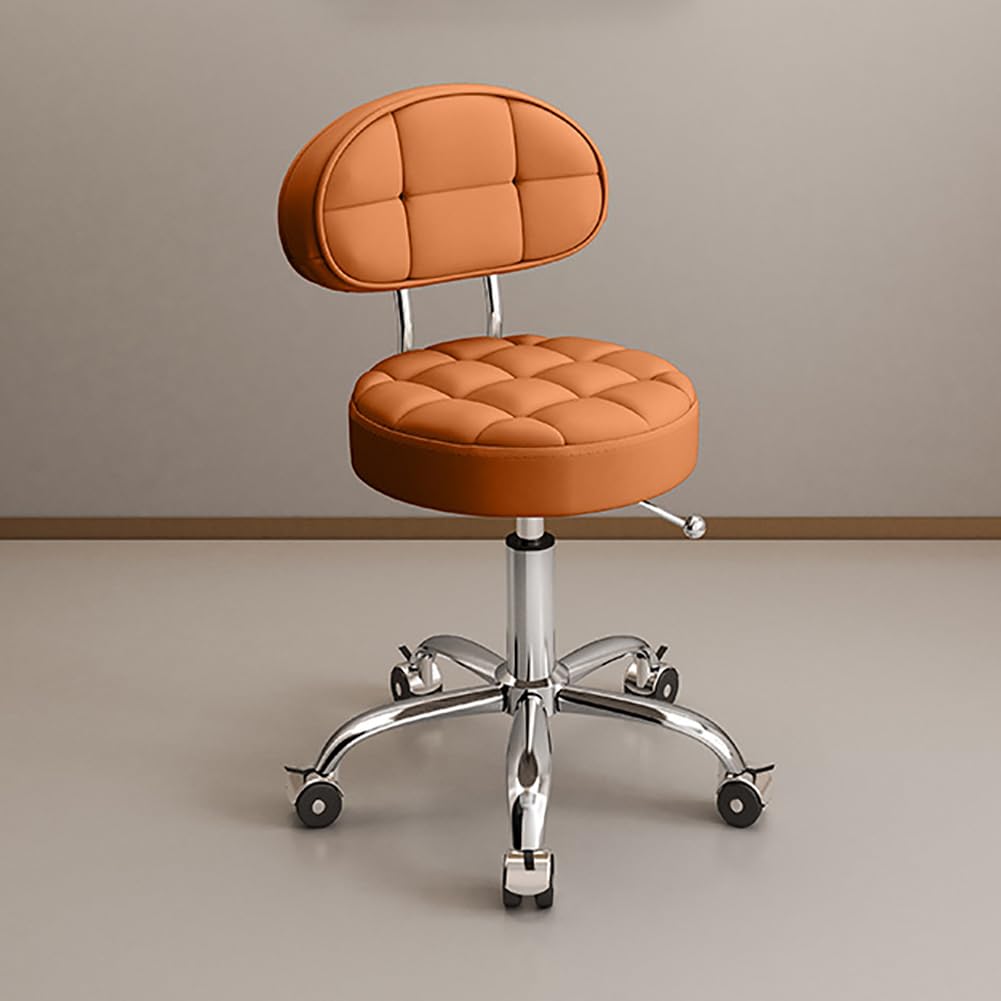 QUSYZD Hairdressing and Beauty Salon Equipment, Salon Chair 360° Rotation, 10 CM Height Adjustable, Hydraulic Barber Chair, Hairdresser Multifunctional Barber Chair, Hair Styling,Orange