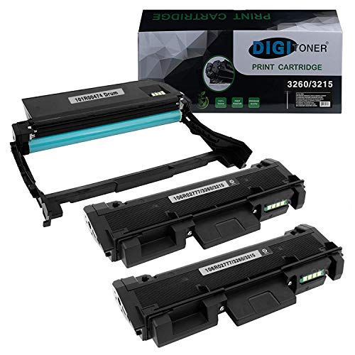 TonerPlusUSA Compatible 3260 3215 101R00474 Drum Unit & 106R02777 Toner Cartridge Replacement for Xerox WorkCentre 3215NI 3225DNI 3225 3215 Phaser 3260DNI 3260DI 3260 3052 X3260 Blackï¼»1Drum+2Tonerï¼½