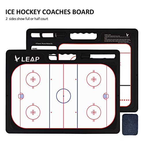 LEAP Coach Board Ice Hockey Tactical Coaching Two Sides with Full & Half