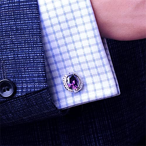Mancuernillas para camisa de hombre púrpura 16x14mm miniatura 4