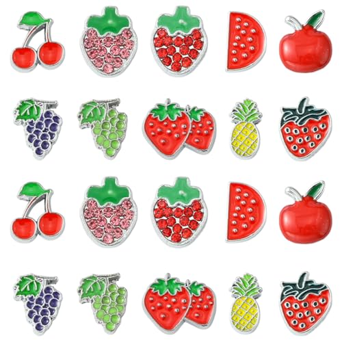 Perles en émail fruits strass fabrication bijoux bricolage DIY collier breloque