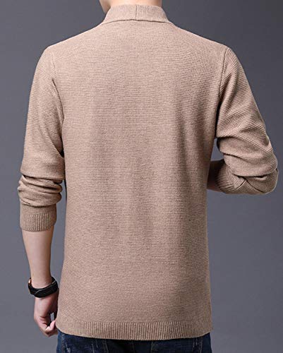 ebossy Men's Casual Slim Fit Open Front Patch Pocket Long Sleeve Cardigan Sweater4