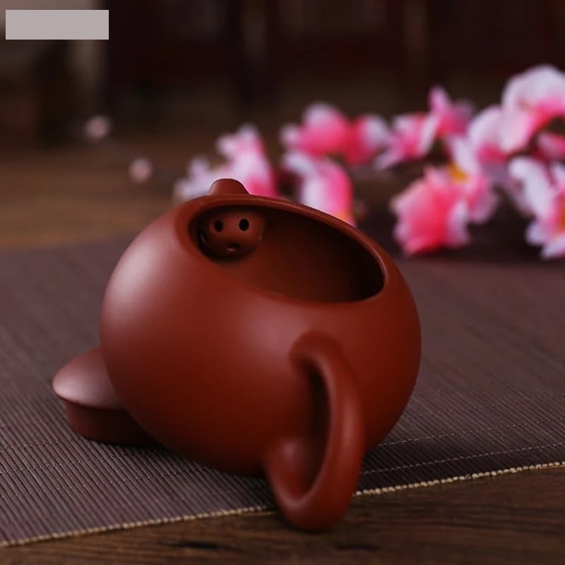 Teiera in ceramica, set da tè portatile per esterni, set da tè con teiera viola, caffettiera, set da tè retrò per la casa, accessori per la cerimonia del tè cinese, teiera da 140 ml (140 ml-02)
