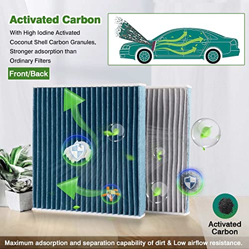 Image of CF11809 2-Pack Carbon Cabin Filter for Chevrolet Suburban Silverado 1500 Silverado 2500HD /3500HD Sierra 1500 HD 15-18 Activated Carbon Cabin Filter Replacement Accessories