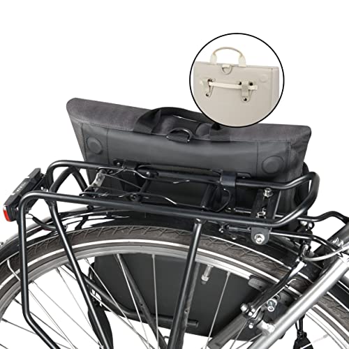 LARKSON Torby rowerowe na bagażnik, beżowe, Tammo Bike, plecak rowerowy 2 w 1, torba rowerowa na bagażnik tylny, wykonane z materiału pochodzącego z recyklingu, wodoodporny