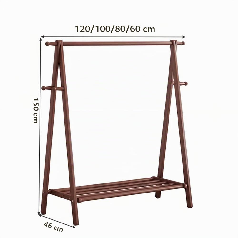 Stand Appendiabiti in Legno, Appendiabiti Pieghevole in Legno, Organizzatore Guardaroba Camera da Letto Porta Abiti, Appendiabiti da Terra per Camera da Letto e Ingresso
