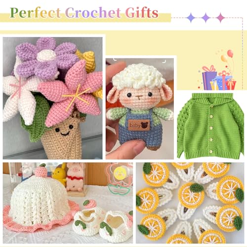 Image of Coopay Crochet Yarn Kits for Beginners, 12 Packs Wool Yarn for Knitting | Wool Blend Yarn- 60% Wool 40% Polyester - 1.76oz, 164yds, #3 DK Yarn - Yarn for Crafts, Scarves, Blankets (Multicolor A)