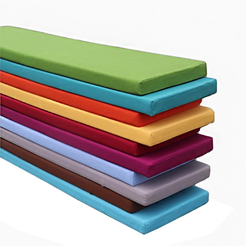 3cm Thick Waterproof PU Leather Bench Cushion Non-Slip & Removable Ideal for Indoor/Outdoor Garden Seating Red Color 16x42 Inches