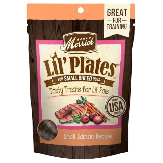 Merrick Lil’ Plates Grain Free Small Dog Treats, Natural Training Treats For Small Dogs, Small Salmon Recipe - 5 oz. Pouch