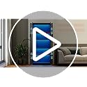Display Cabinet with Doors and Adjustable Shelves, 65" Tall Bookcase with LED Lights/Human Sensor, 5 Tier Display Case for Collectibles Bedroom Living Room Office, White