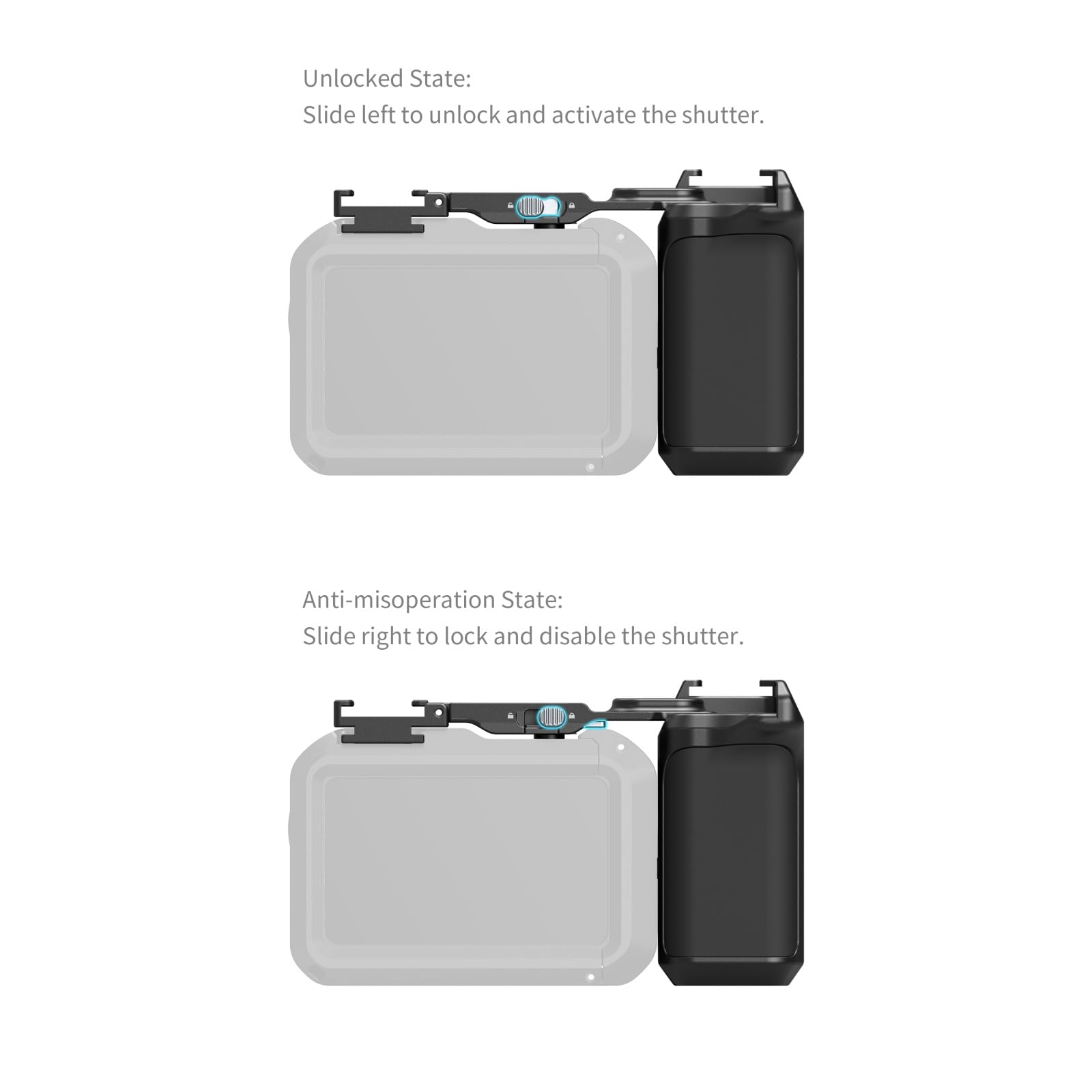 SmallRig Mango para DJI Osmo Action 6, agarre lateral de fotografía callejera con botón de obturación y zapata fría, compatible con SmallRig Action 6 Cage 5887/5888, correa de muñeca incluida para