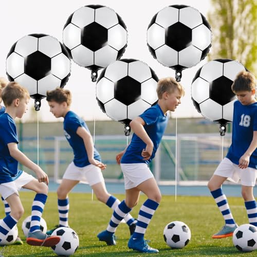12 Pcs Soccer Balloons,18 Inch Soccer Ball Foil Balloons, Soccers Birthday Decorations for World Cup Sports Theme Graduation Party Supplies by YOTHORN - Used condition - Image 8