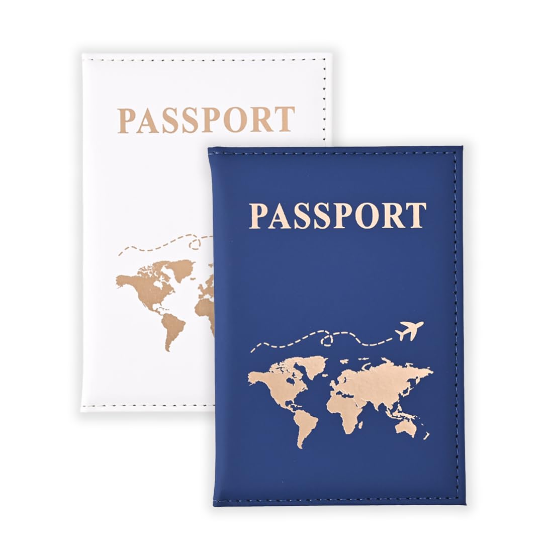 Porta Passaporto In Pelle PU - 2 Pezzi Con Etichetta Dorata | Sottile E Leggero Per Viaggi - Foto 10