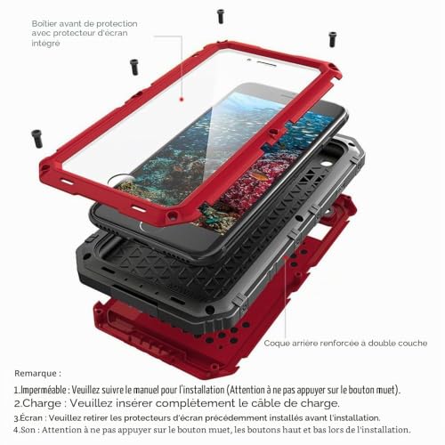 Coque iPhone SE protection militaire métallique intégrale - 4