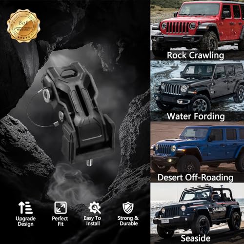 Image of Upgraded Jeep Hood Latches with Keys, Hood Latch for 2018-2026 Jeep Wrangler JL JLU 4XE Jeep Gladiator JT, Anti-Theft Hood Lock Catch Latches Accessories, Off-Road Modified Style, 1 Pair (Not for JK)