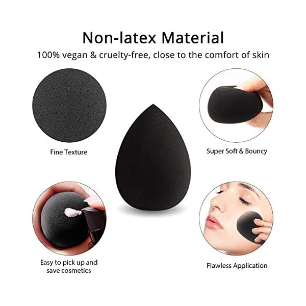 BEAKEY Make-up-Schwamm, latexfrei und vegan, Make-up-Blender, Beauty-Schwamm, makellos für Creme, flüssige Grundierung… – Bild 3