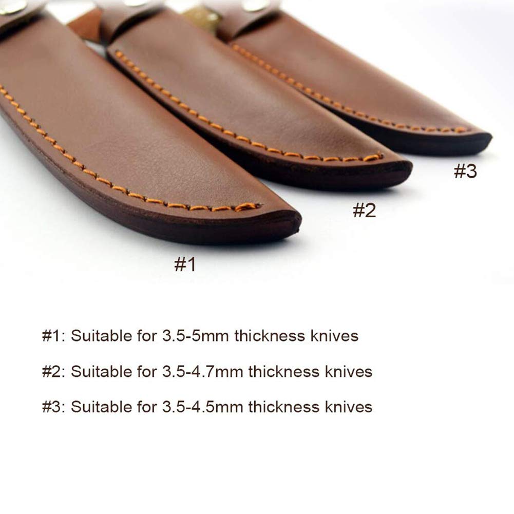 Cuero Marrón Hoja Fija Cuchillo Vaina Cinturón Loop Caso Titular Bolsa Bolsa - Caza Cuchillos Cuero Vaina Universal Cuchillo Edge Guard