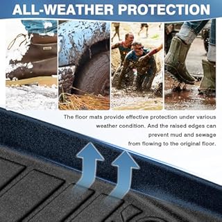 FIILINES Floor Liners for Ford Maverick 2022-2026 (Only Fits Non-Hybrid Models), All Weather TPE Floor Mats for Maverick, 1st & 2nd Row Liner Set Black