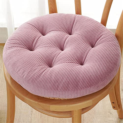 Lukery Stuhlkissen rutschfeste, Waschbare Weiche Sitzkissen Komfort Stuhlauflage als Stuhl Kissen für Outdoor & Indoor Gartenstuhl, Küche oder Esszimmerstuhl (Rosa,Rund 40cm)