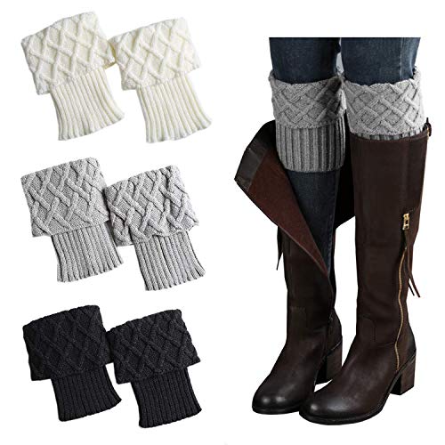 Kaariss Womens Short Boots Socks Crochet Knitted Boot Cuffs Leg Warmers Socks (Style c)