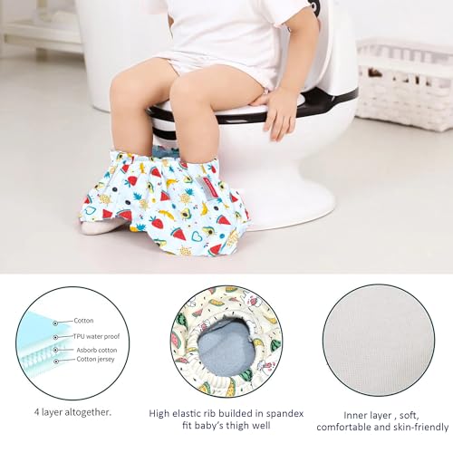 Image of VParents Padded Underwear for Babies and Toddlers with 3 Layers of Cotton Padding Potty Training Pull Up & Diaper-Free Time Pack of 2 (1-2 Years) Watermelon and Heart