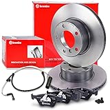 bremsscheiben e39 hinten  BREMBO Coated Disc Line Bremsenset Vorderachse inkl. Bremsscheiben Vorne Ø 296 mm und Belüftet Bremsbeläge Vorne + Verschleißkontakt, Kompatibel mit BMW 5 (E39), 5 Touring (E39)