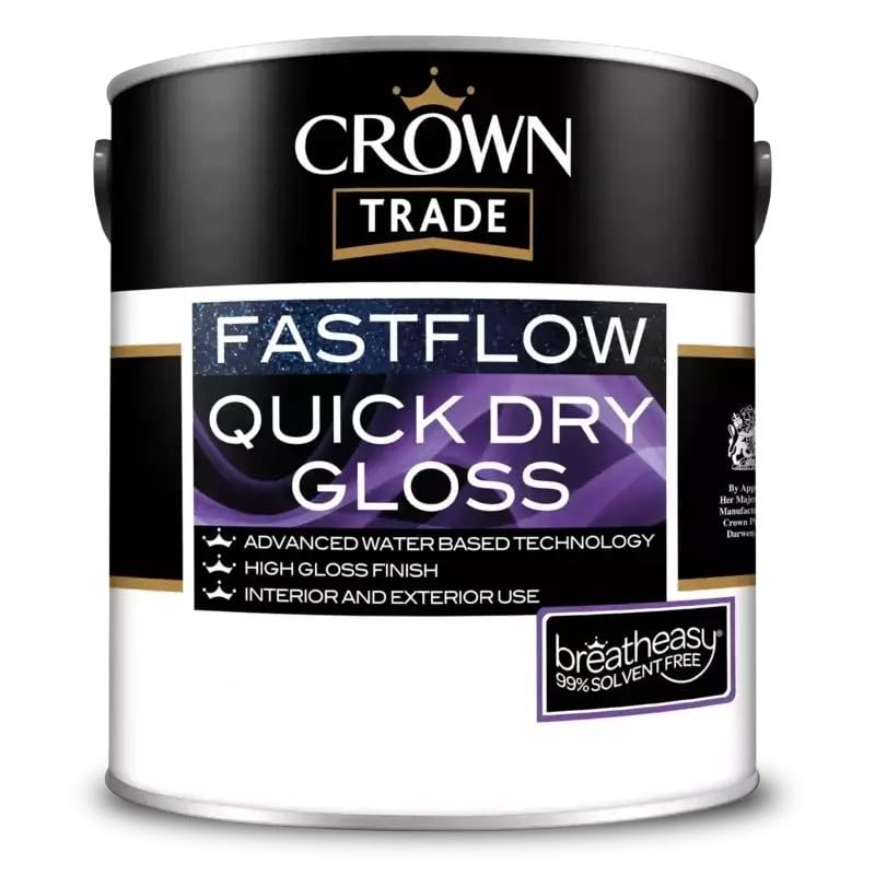 Crown Trade Fastflow Quick Dry Gloss, White (1L)