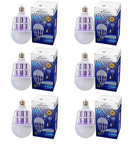 Kit 6 Lampada Led 15w Mata Mosquito Insetos Branco Bocal E27