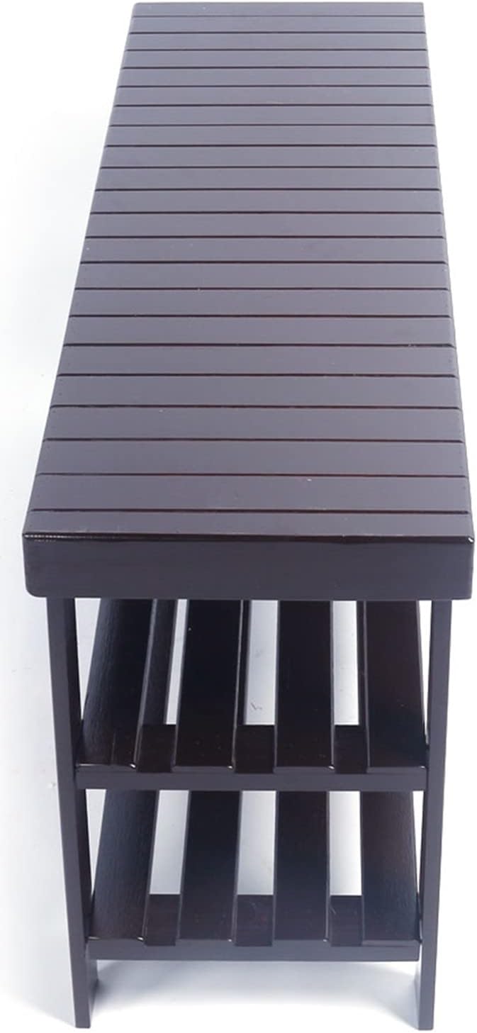 Shoe Rack for Entryway, Shoe Bench with Storage, Shoe Rack Bench Bamboo 3 Tier Shoe Bench Storage Benches Shoe Organizer for Entryway Hallway Living Room - 35.4" L x 11.0" W x 17.7" H - Espresso