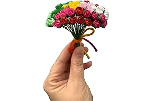 Handmade 100 Tiny Artificial Paper Flowers for DIY Crafting and Decor