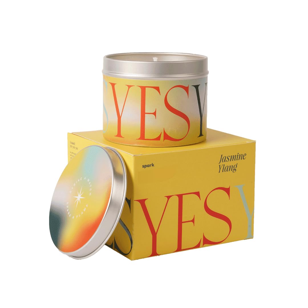 MyMuse Spark Candles Jasmine Ylang Scent | Soy Wax Candles | Aromatherapy, Reduces Stress and Boosts Relaxation | Single Wick