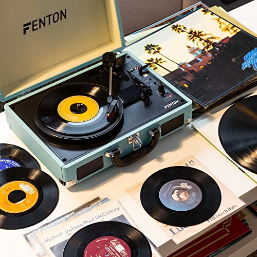 Fenton RP115 Platine Vinyle Vintage avec Valise de Rangement – Bleu, fonctionnalité Bluetooth, Tourne Disque avec Haut… - Les Beatles, Paul McCartney, John Lennon, RIngo Starr, George Harrison Fenton RP115 Platine Vinyle Vintage avec Valise de Rangement - Bleu, fonctionnalité Bluetooth, Tourne Disque avec Haut… – Image 5