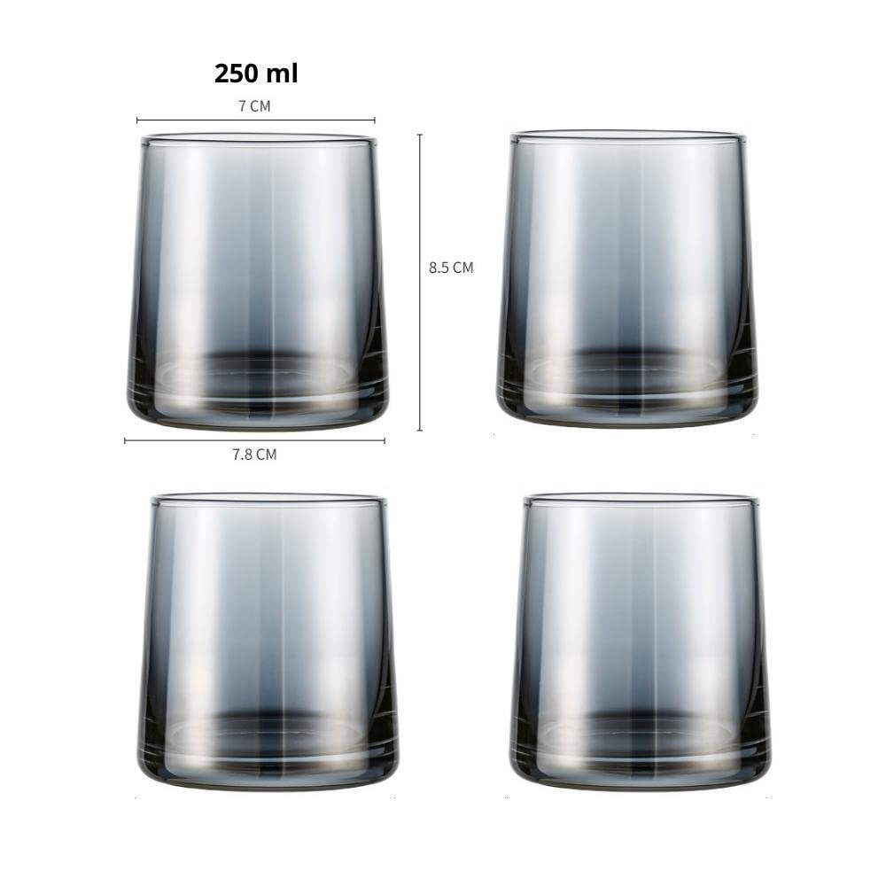 TRUFFULA FOREST - SET OF 5 GLASS CARAFE BEVERAGE PITCHER CUPS WITH LID [SMOKEY GREY]