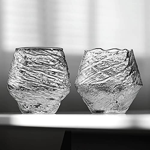 Set de 2 vasos de vidrio con patrón glaciar 12.5oz miniatura 7
