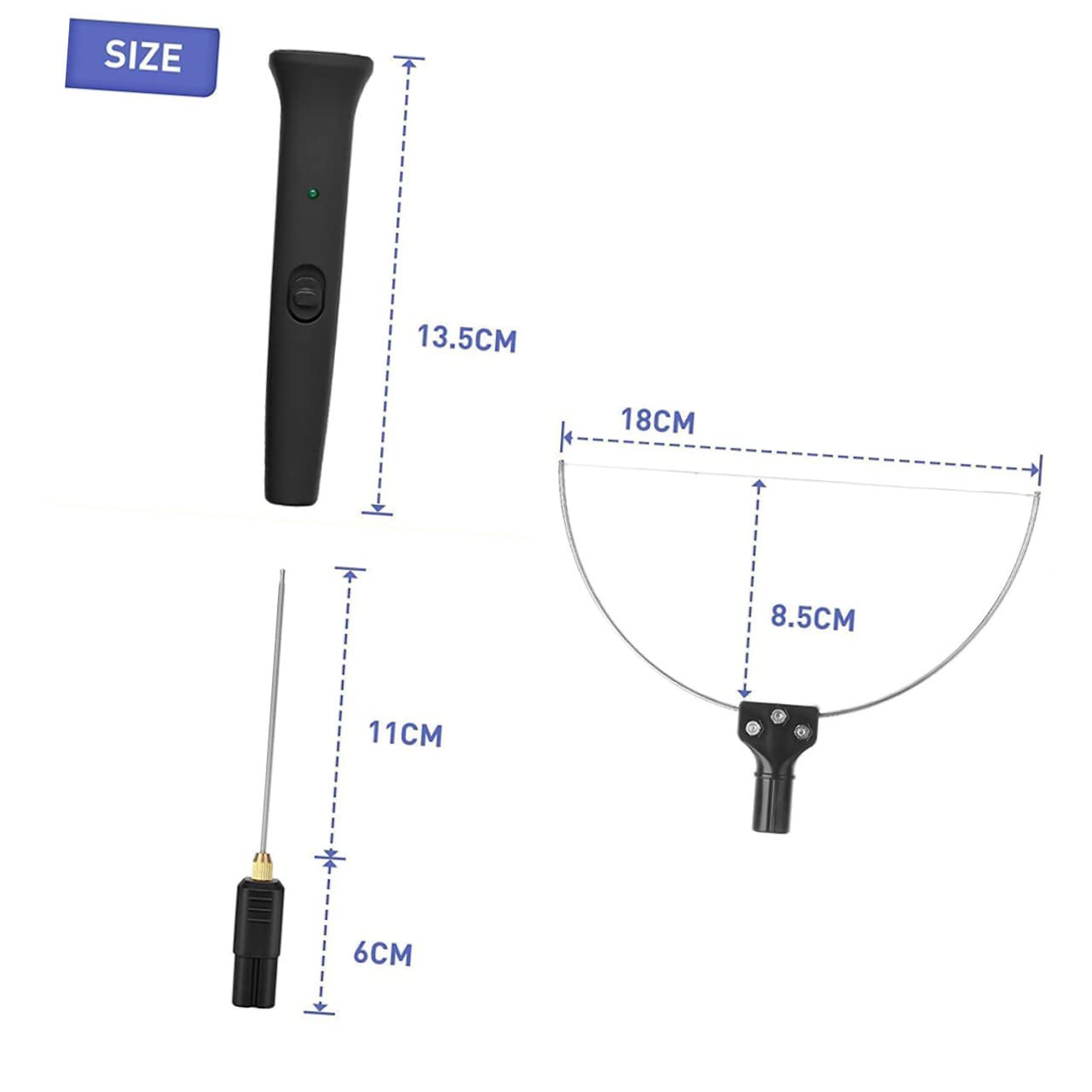 SHINEOFI Set 8 Pezzi Taglierina Elettrica per Polistirolo Filo Riscaldato, 18w, Acciaio Inossidabile e ABS, Testa Riscaldante Intercambiabile, Taglio Liscio per Modellismo e Scolpire