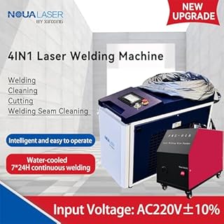 Double Wobble 2000W 4-In-1 Laser Welding Machine, Handheld Fiber Laser Welder Cutter Rust Removal Cleaner for Metal(0.2-6mm), Continuous Work & Easy to Operate, Auto Wire Feeder, Industrial&Home 220V