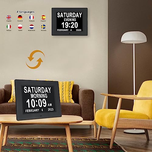 Ssini Day Date Time Clock For Seniors,Dementia Clock,Alzheimers Clock,Clock With Day And Date For Elderly,Digital Clock Large Display Black #TOP4