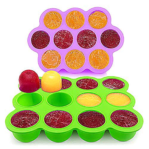 Contenitore per La Conservazione Della Pappa Senza BPA e Approvato dall’FDA 10 & 12 scompartimenti, Coperchio Rimovibile Adatto al Microonde, Lavastoviglie, Freezer (Set di 2)