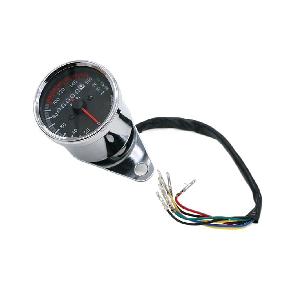 Tachymètre Compteur Vitesse Compteur De Vitesse Moto Odomètre Jauge ATV Vélo Scooter Rétro-éclairé Double Compteur De Vitesse avec Indicateur LED DC 12 V 0~160 Km/h