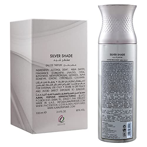 Ajmal SILVERSHADE EDP & SilverShade DEO For Men Bundle of 2 Gift For Men Longlasting Scent - Image 3