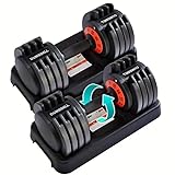 Gidlsmk Adjustable Dumbbells 55LBS Dumbbell Set with Tray for Fitness,Fast Adjustable Weights Dumbbells Set,with Anti-Slip Texture Handle, Weight Set For Men and Women in Home Gym Workout Equipment (55LBS-2PCS)