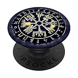 Futhart Vegvisir Wikinger-Kompass PopSockets PopGrip: Ausziehbarer Sockel und Griff für Handys/Tablets mit Tauschbarem Top