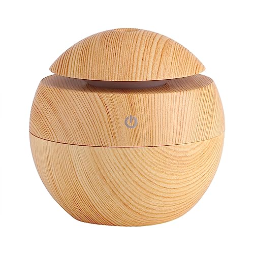 Denash Dyfuzor olejków eterycznych, USB 130 ml Niezbędny nawilżacz LED Touch Mini Przenośne nawilżacze powietrza z drobną mgiełką Oczyszczacz powietrza Dyfuzor olejku do biura jogi