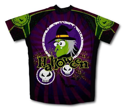 ScudoPro Halloween Witch Short Sleeve Cycling Jersey for Men - Size 3XL Black