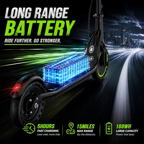 Image of Electric Scooter for Adults and Teens, 19 MPH, Up to 15 Miles Long Range, 350W Motor, Cruise Control, Dual Braking System, Foldable E Scooter for Commuting & Campus,UL 2272 Certified
